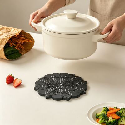 Mandala Patterned Circular Coaster Silicone Mold DIY Aromatherapy Gypsum Drip Insulation Pad Mold