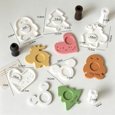 Ins Wind Love Hippo Penguin Christmas Tree Candlestick Roman Column Candlestick Gypsum Ornament Silicone Mold