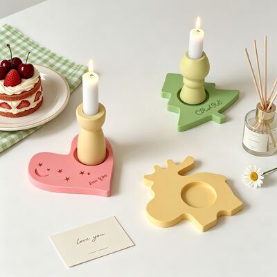 Ins Wind Love Hippo Penguin Christmas Tree Candlestick Roman Column Candlestick Gypsum Ornament Silicone Mold