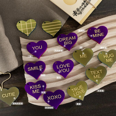 DIY Crystal Dropping Gel English Love Pendant Keychain Silicone Mold Valentine's Day Gift Pendant Grinding Machine
