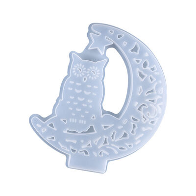 DIY Crystal Dropping Glue Mold Funny Series Owl Display Board Platform Decoration Silicone Mold Wholesale