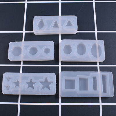 DIY Crystal Dropping Silicone Mold Jewelry Earnail Eardrop Silicone Mold Elliptical Star Pendant Hanging Decoration Mold