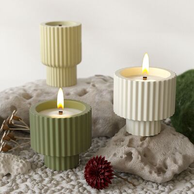 DIY Crystal Dropper Cement Cup Jar Dropper Mold Striped Gypsum Candle Cup Ornament Mirror Silicone Mold
