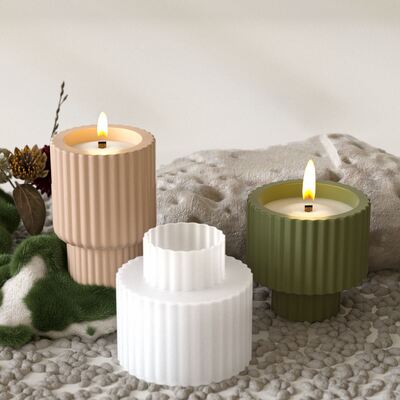 DIY Crystal Dropper Cement Cup Jar Dropper Mold Striped Gypsum Candle Cup Ornament Mirror Silicone Mold