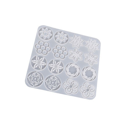 Crystal Drip Glue DIY Hollow Flower Shaped Rotating Wind Necklace Pendant Silicone Mold Earrings Handmade Pendant