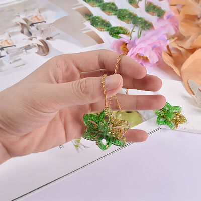 Crystal Drip Glue DIY Hollow Flower Shaped Rotating Wind Necklace Pendant Silicone Mold Earrings Handmade Pendant