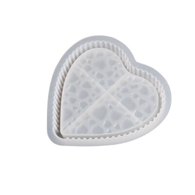 Drip Glue Plate Grinding Tool Heart-shaped Striped Dewdrop Tray Plate Heart-shaped Water Pattern Storage Box Silicone Mold