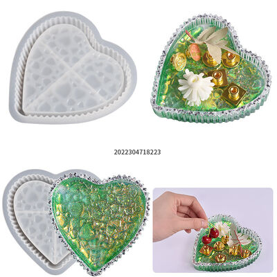 Drip Glue Plate Grinding Tool Heart-shaped Striped Dewdrop Tray Plate Heart-shaped Water Pattern Storage Box Silicone Mold
