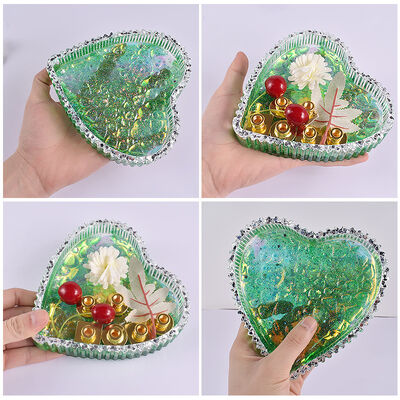 Drip Glue Plate Grinding Tool Heart-shaped Striped Dewdrop Tray Plate Heart-shaped Water Pattern Storage Box Silicone Mold