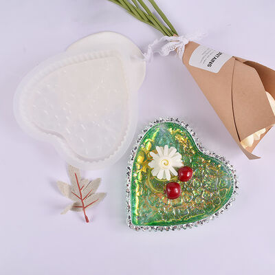 Drip Glue Plate Grinding Tool Heart-shaped Striped Dewdrop Tray Plate Heart-shaped Water Pattern Storage Box Silicone Mold