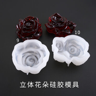 Crystal Dropper Mold DIY Jewelry New Mirror Three-dimensional Flower High Brightness Flower Silicone Mold
