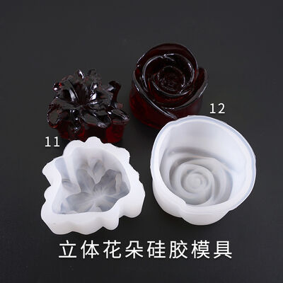 Crystal Dropper Mold DIY Jewelry New Mirror Three-dimensional Flower High Brightness Flower Silicone Mold
