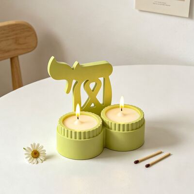 Aromatherapy Gypsum Hexagonal Star Letter Symbol Flame Two In One Double Cup Candle Cup Candle Holder Silicone Mold
