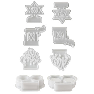 Aromatherapy Gypsum Hexagonal Star Letter Symbol Flame Two In One Double Cup Candle Cup Candle Holder Silicone Mold