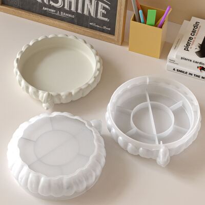Easter Lace Rabbit Tray Silicone Mold DIY Aromatherapy Gift Dish Plate Decoration Gypsum