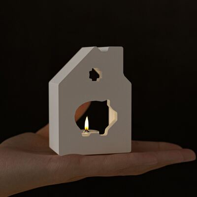 Easter Silicone Mold DIY Six Grid Hollow Christmas House Candle Holder Decoration Hanging Gypsum Mold
