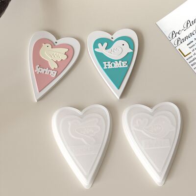 DIY Easter Love Bird Letter Home English Spring Listing Gypsum Silicone Mold