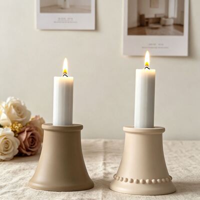 Ins Wind Pearl Edge Candlestick Silicone Mold DIY Aromatherapy Gypsum Cone Candle Base Dropping Mold