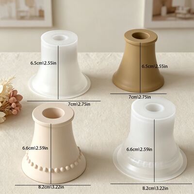 Ins Wind Pearl Edge Candlestick Silicone Mold DIY Aromatherapy Gypsum Cone Candle Base Dropping Mold