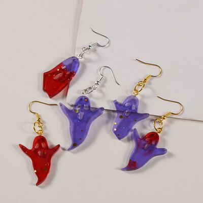 DIY Dropper Glue Halloween Ghost Festival Full Page Ghost Pumpkin Witch Broom Earring Pendant Silicone Mold
