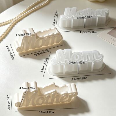 Madre Mamá Carta Molde Aromaterapia Candela Yeso Colgante DIY Molde de silicona para el Día de la Madre