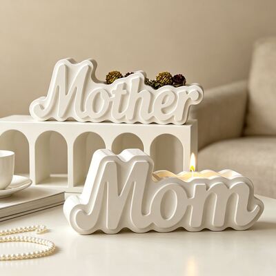 Madre Mamá Carta Molde Aromaterapia Candela Yeso Colgante DIY Molde de silicona para el Día de la Madre