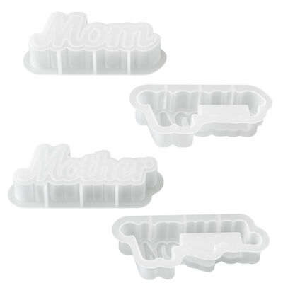 Madre Mamá Carta Molde Aromaterapia Candela Yeso Colgante DIY Molde de silicona para el Día de la Madre