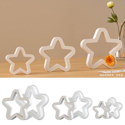 New Pentagram Silicone Mold DIY Drip Glue Mirror Hollow Star Hanging Ornament Gypsum Mold