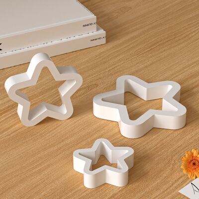New Pentagram Silicone Mold DIY Drip Glue Mirror Hollow Star Hanging Ornament Gypsum Mold