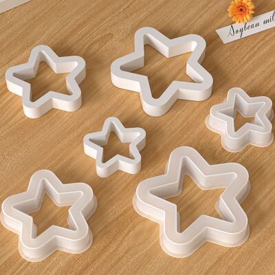 New Pentagram Silicone Mold DIY Drip Glue Mirror Hollow Star Hanging Ornament Gypsum Mold
