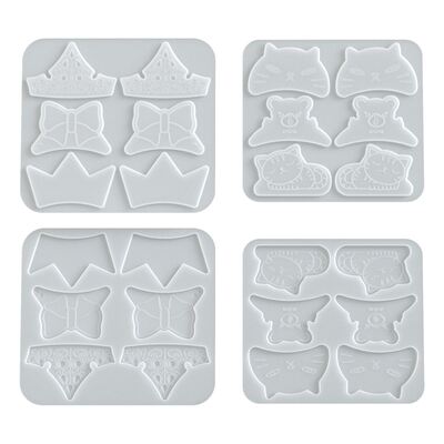 DIY Crystal Drop Glue Cat Bear Crown Butterfly Hair Clip Hair Clip Shark Clip Jewelry Silicone Mold