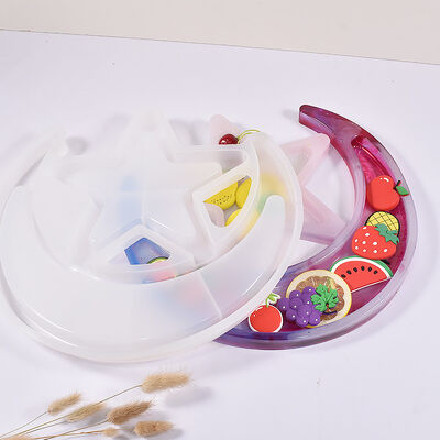 DIY Crystal Dropping Resin Gypsum Star Moon Plate Storage Box Silicone Mold Wholesale