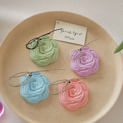 DIY Drip Glue Cuatro Cuadrícula Camelia Rosa Velas Aromaterapia Colgante de Yeso Clavier Silicona Molde