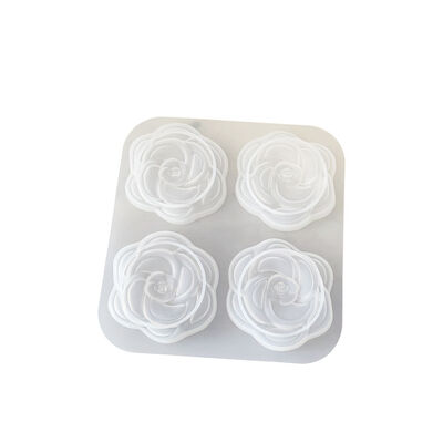 DIY Drip Glue Cuatro Cuadrícula Camelia Rosa Velas Aromaterapia Colgante de Yeso Clavier Silicona Molde