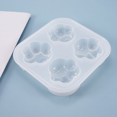 DIY Dropper Mold, Ice Grid Cat Paw Mold, 4-piece Mirror Cartoon Cake Mold, Cat Paw Silicone Mold