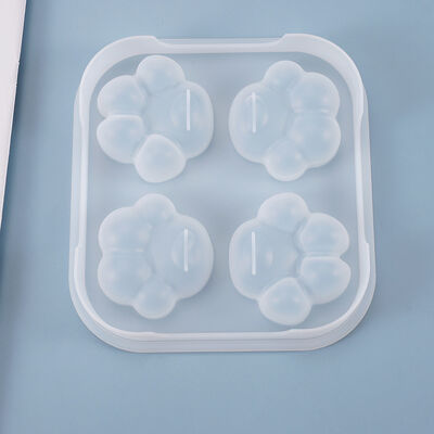 DIY Dropper Mold, Ice Grid Cat Paw Mold, 4-piece Mirror Cartoon Cake Mold, Cat Paw Silicone Mold