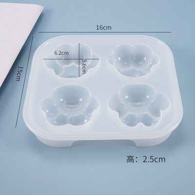 DIY Dropper Mold, Ice Grid Cat Paw Mold, 4-piece Mirror Cartoon Cake Mold, Cat Paw Silicone Mold