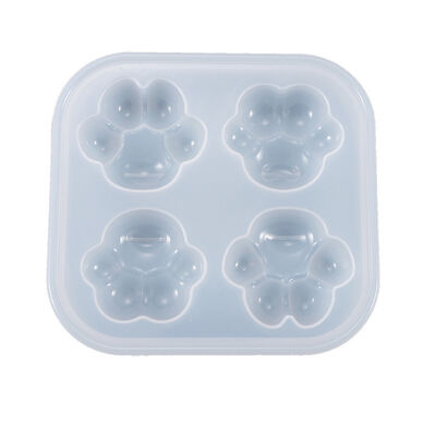 DIY Dropper Mold, Ice Grid Cat Paw Mold, 4-piece Mirror Cartoon Cake Mold, Cat Paw Silicone Mold