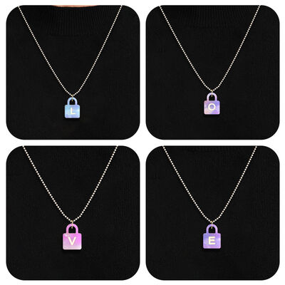 DIY Crystal Dropping Resin 26 English Love Key Lock Pendant Jewelry Bracelet Silicone Mold