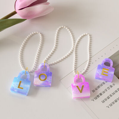 DIY Crystal Dropping Resin 26 English Love Key Lock Pendant Jewelry Bracelet Silicone Mold