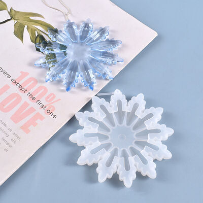 DIY Crystal Dropper Mold High Mirror Snowflake Pendant Jewelry Silicone Mold Spot Wholesale