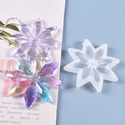 DIY Crystal Dropper Mold High Mirror Snowflake Pendant Jewelry Silicone Mold Spot Wholesale