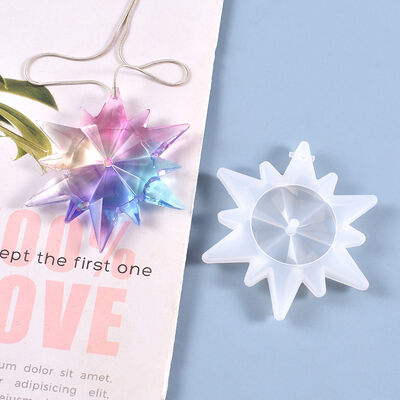 DIY Crystal Dropper Mold High Mirror Snowflake Pendant Jewelry Silicone Mold Spot Wholesale