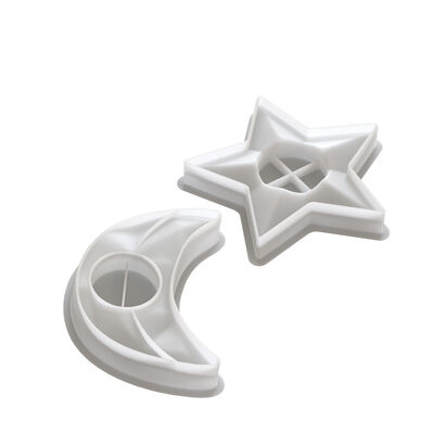 Sectional Pentagram Moon Candle Holder Ornament Silicone Mold Aromatherapy Gypsum Candle Base Decoration Mold