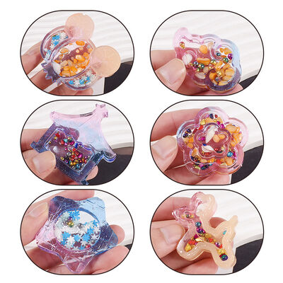 DIY Crystal Dropper Pumpkin Cart Waffle Circus Tent Petal Balloon Wooden Horse Dog Quicksand Silicone Mold