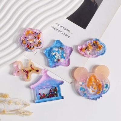 DIY Crystal Dropper Pumpkin Cart Waffle Circus Tent Petal Balloon Wooden Horse Dog Quicksand Silicone Mold