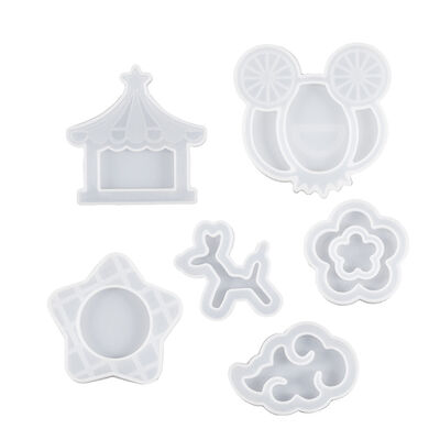 DIY Crystal Dropper Pumpkin Cart Waffle Circus Tent Petal Balloon Wooden Horse Dog Quicksand Silicone Mold