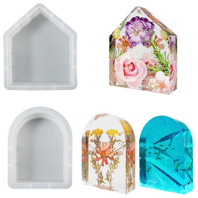 DIY Crystal Dropper Resin Geometric Body Large Cubic Specimen House Arch Body Mirror Silicone Mold