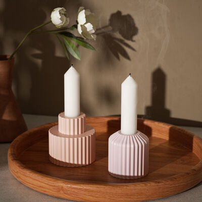 Circular Striped Candle Holder Silicone Mold DIY Aromatherapy Gypsum Candle Base Dropper Mold