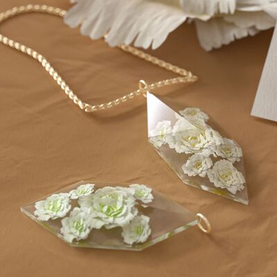 DIY Four Connected Hexagonal Diamond Gemstone Patch Pendant Earrings Pendant Mirror Drip Silicone Mold